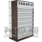 Торговый табачный шкаф с рулонной шторкой с 7-ю полками в открытом состоянии