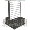 Стеллаж островной с открытой тумбой и верхней полкой из стекла для торговли