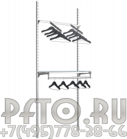 Навесная стойка без задней стенки для одежды с полкой с кронштейном