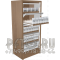 Напольный пятиуровневый табачный диспенсер на 30 SKU с синхронными створками в открытом состоянии