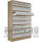 Сигаретный диспенсер с синхронными дверками на восемь уровней полок в открытом состоянии