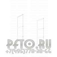 Комплект подсветки Led линейками мощностью 7w. для трёх уровней полок на прутковую систему.