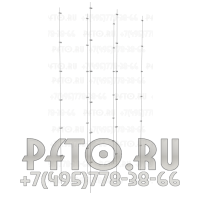 Набор фурнитуры на основе прутковой системы для регулировки полок по высоте в витринах 
