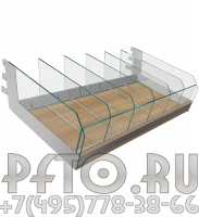 Полка с разделителями и ограничителями из стекла