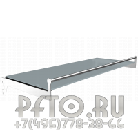 Полка сатинированное стекло с ограничителем для товаров