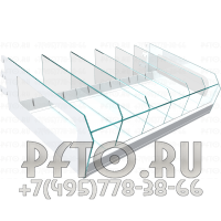 Полка со стеклянными разделителями
