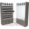 Шкаф с рулонными шторками с шестью уровнями полок для торговли табаком с тумбой под товар